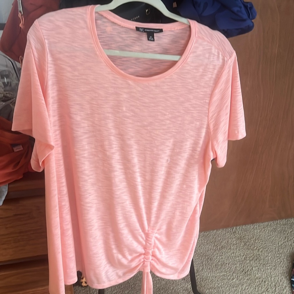 Inc shirt sleeve peach color shirt
